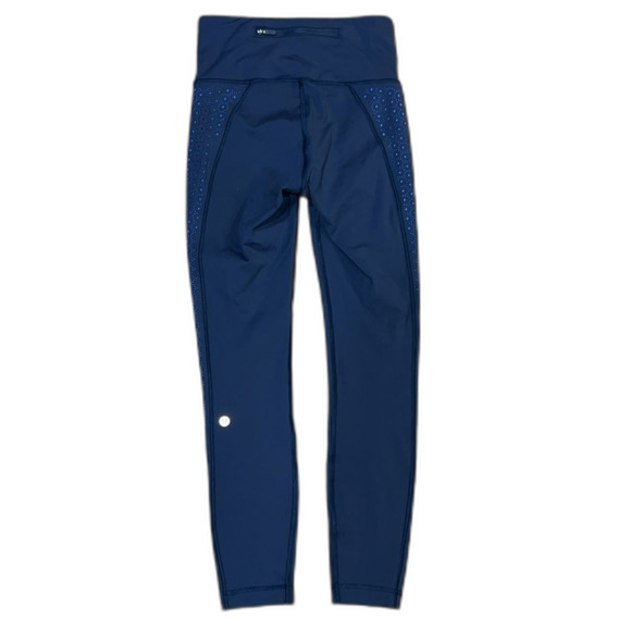 Lululemon Colour Me Quick 7/8 Tights 25" Blue High Rise Laser Cut Run Leggings 4 - Picture 6 of 11